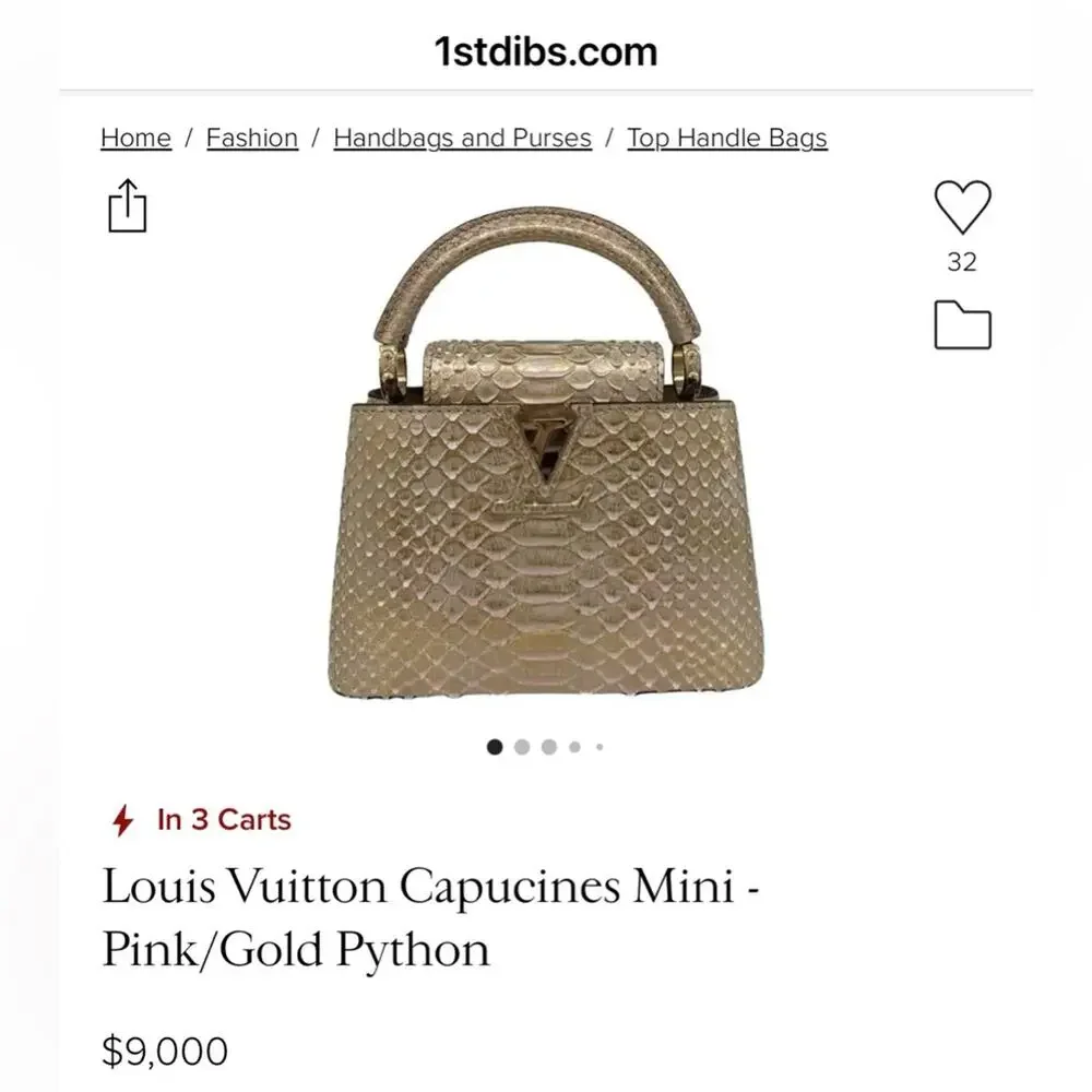 EXTREMELY RARE NEW Louis Vuitton Gold Python Capucines Mini Bag Paris Exclusive - Picture 2 of 15